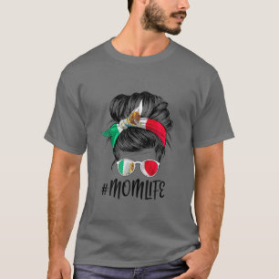 T-shirt La vie de maman Bun messagère Drapeau mexicain Fêt