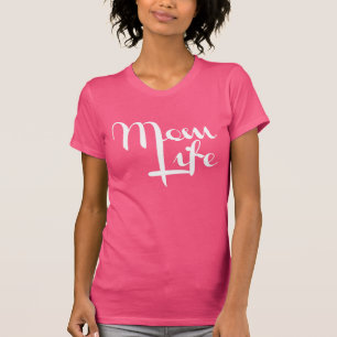 T-shirt La vie de maman rosâtre