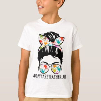T-shirt La vie de professeur de garderie Nn pour femmes Bu