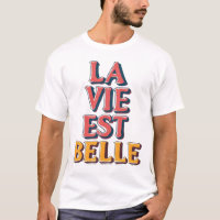 La Vie Est Belle Rétro Typographie 3D Citation