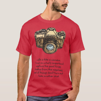T-shirt La vie est comme une photo Citation et illustratio