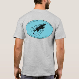 T-shirt La vie est courte. Nage ton chien. Grand logo Reto
