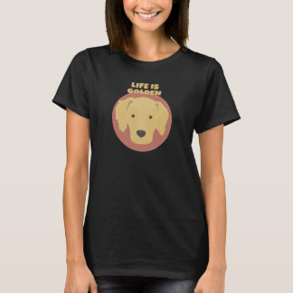 T-shirt La vie est d'or - golden retriever