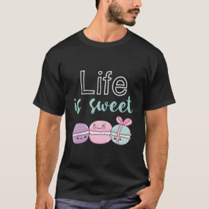 T-shirt La Vie Est Douce Mignonne Et Drôle Macaron Françai