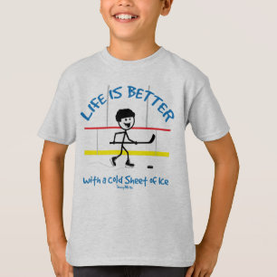 T-shirt La vie est meilleur Joueur de hockey jeunesse Cart