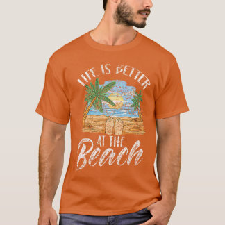 T-shirt La vie est meilleure à la plage Amoureux des plage