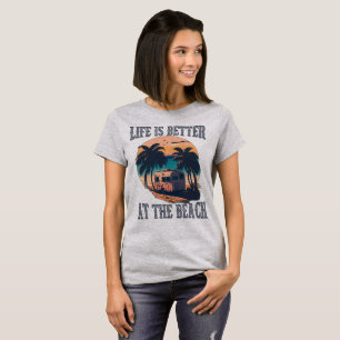 T-shirt La Vie Est Meilleure À La Plage - Retro