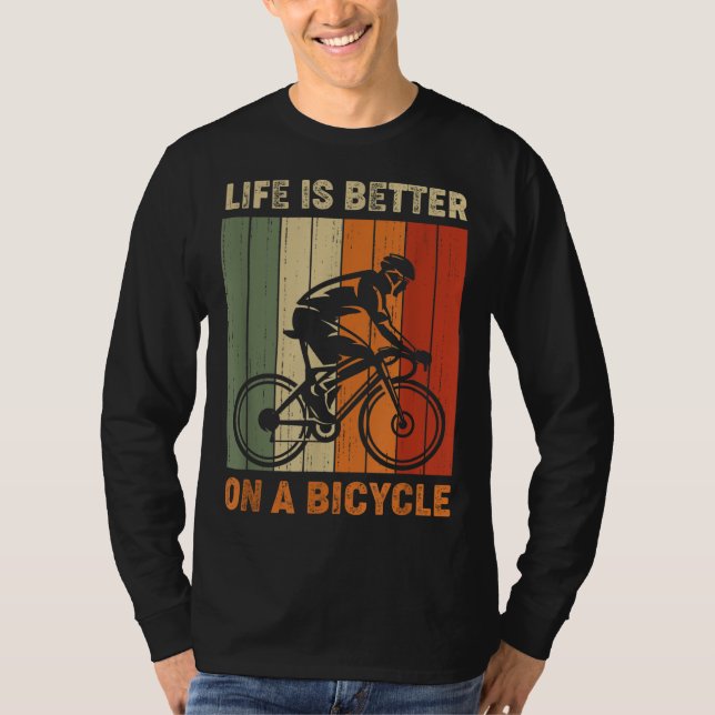 T-shirt La vie est meilleure à vélo (Devant)