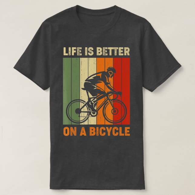 T-shirt La vie est meilleure à vélo (Design devant)