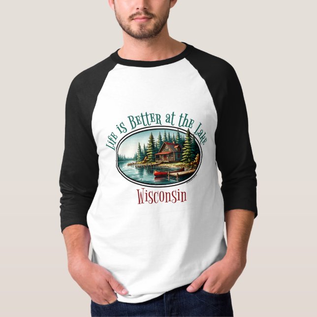 T-shirt La vie est meilleure au lac (Devant)