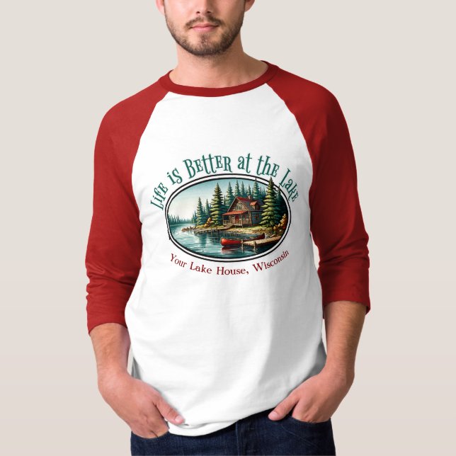 T-shirt La vie est meilleure au lac (Devant)