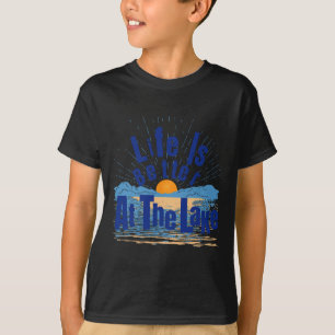 T-shirt La vie est meilleure au lac Pêche en bateau Gif