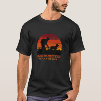 T-shirt La vie est meilleure avec Boykin Chien Vintage Pap