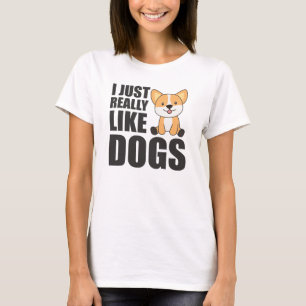 T-shirt La Vie Est Meilleure Avec Chiens Doux Corgi Chien 