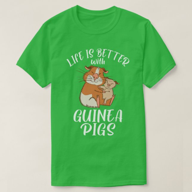 T-shirt La vie est meilleure avec de mignons cochons de Gu (Design devant)
