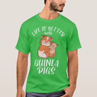 T-shirt La vie est meilleure avec de mignons cochons de Gu