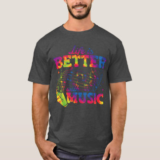 T-shirt La vie est meilleure avec la musique Notes musical