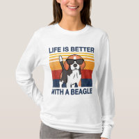 La vie est meilleure avec le Beagle Vintage Dog De