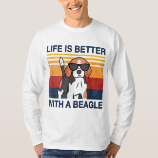 T-shirt La vie est meilleure avec le Beagle Vintage Dog De