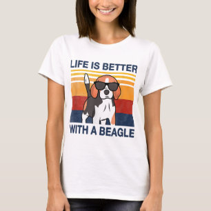 T-shirt La vie est meilleure avec le Beagle Vintage Dog De