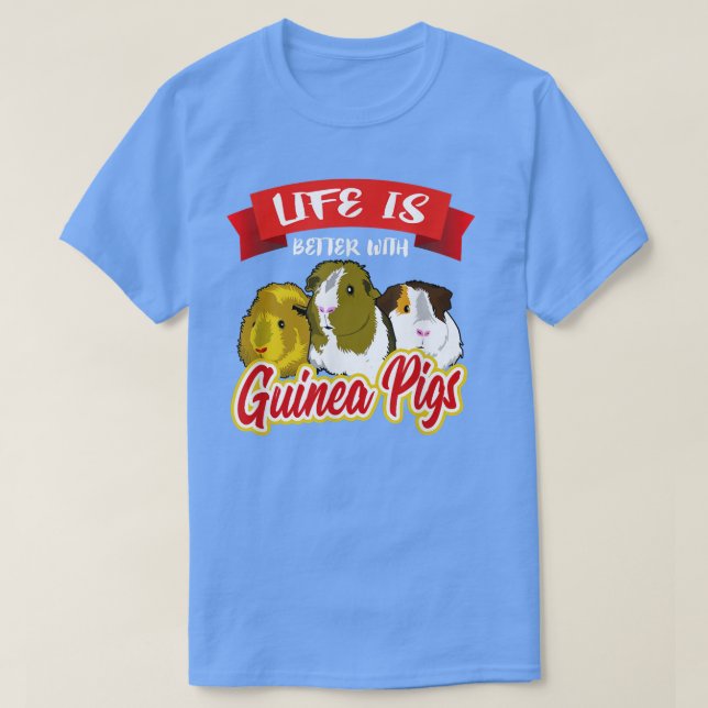 T-shirt La Vie Est Meilleure Avec Les Cochons De Guinée 92 (Design devant)