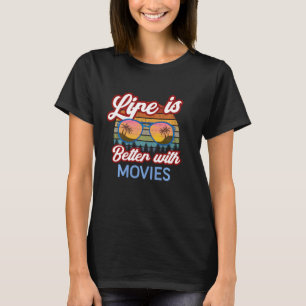 T-shirt 'La Vie Est Meilleure Avec Les Films' Classique Am