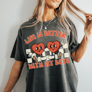 T-shirt La vie est meilleure avec mes garçons   Maman mama