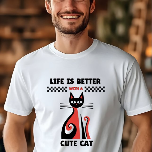 T-shirt La vie est meilleure avec un amoureux de chat (Créateur téléchargé)