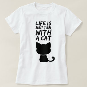 T-shirt La vie est meilleure avec un chat