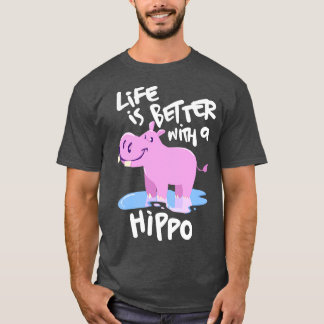 T-shirt La vie est meilleure avec un hippo