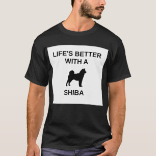 T-shirt la vie est meilleure avec un shiba
