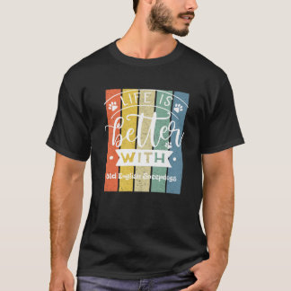 T-shirt La Vie Est Meilleure Avec Un Vieux Berger Anglais