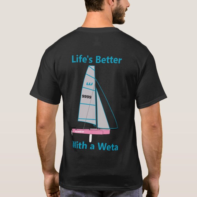 T-shirt La vie est meilleure avec une Weta rose - Chemise  (Dos)