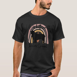 T-shirt La vie est meilleure Clumber Spaniel Arc-en-ciel C