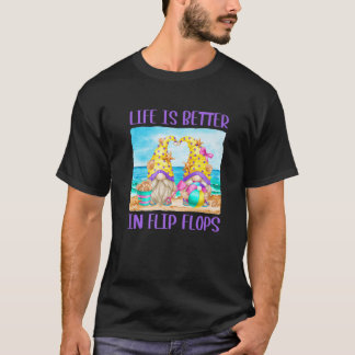 T-shirt La Vie Est Meilleure En Flip Flops Pour Les Femmes