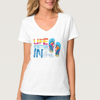 T-shirt La vie est meilleure en tongs