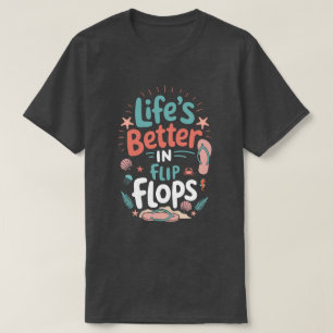 T-shirt La vie est meilleure en tongs – Plage tropicale am