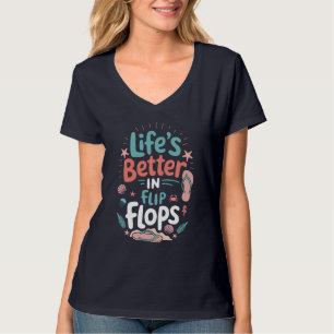 T-shirt La vie est meilleure en tongs – Plage tropicale am