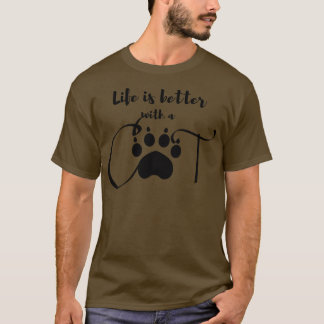 T-shirt La vie est meilleure pour un chat