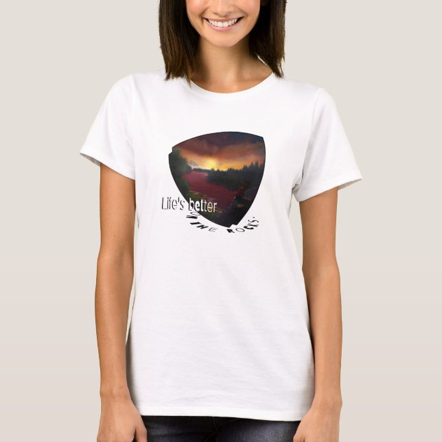 T-shirt La vie est meilleure sur les rochers. (Devant)
