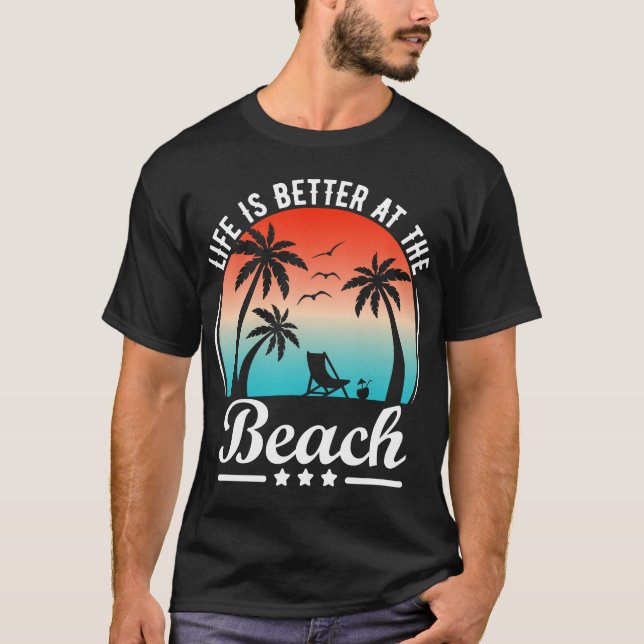 T-shirt La Vie Est Mieux À La Plage (Devant)