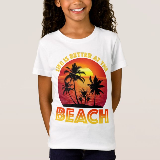 T-Shirt La Vie Est Mieux À La Plage (Devant)