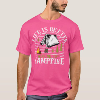 T-shirt La Vie Est Mieux Autour Du Camping Feu Camping Fu