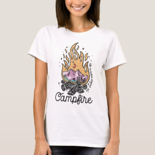 T-shirt La Vie Est Mieux Autour Du Feu De Campagne