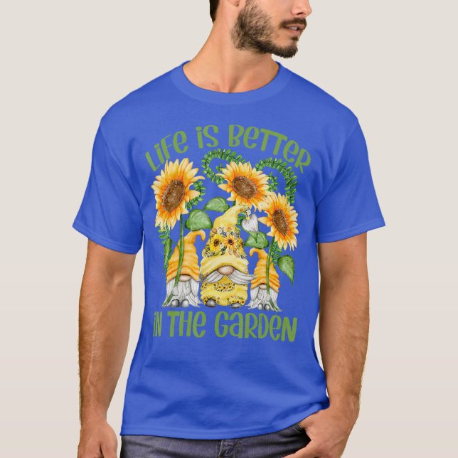 T-shirt La Vie Est Mieux Dans Le Jardin Pour Gardener - (Devant)
