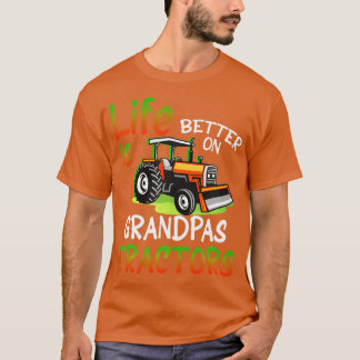 T-shirt La Vie Est Mieux Sur Les Grandpas Tracteur Famille
