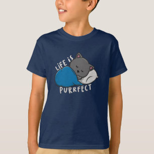 T-shirt La vie est parfaite - Chat couché
