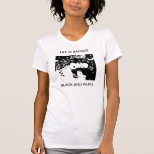 T-SHIRT LA VIE EST SACRÉE NOIRE ET BLANCHE