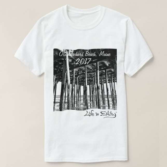 T-shirt La vie est salée à la plage et nous l'aimons ! (Design devant)