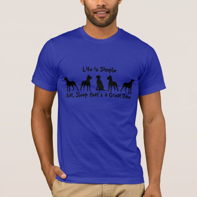 T-shirt La vie est simple, manger, dormir grand Danse, ani (Devant)